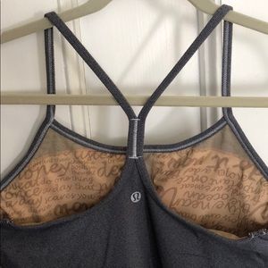 lululemon grey blueish built-in bra tank top